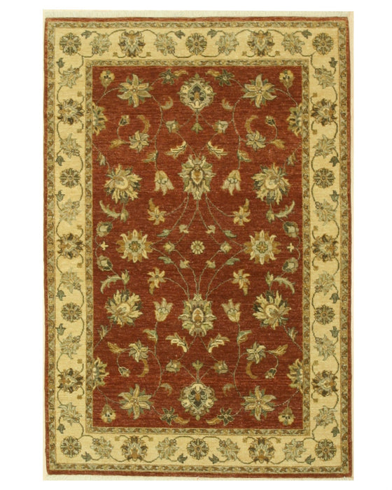 EORC Hand-knotted Wool Brown Traditional Oriental Agra Rug