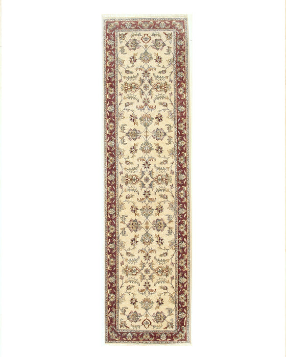 EORC Ivory Hand Knotted Wool Agra Rug