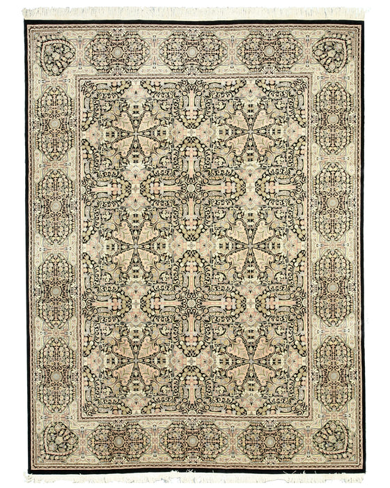 EORC Hand-knotted Wool Black Transitional Oriental Pak-Modern Rug