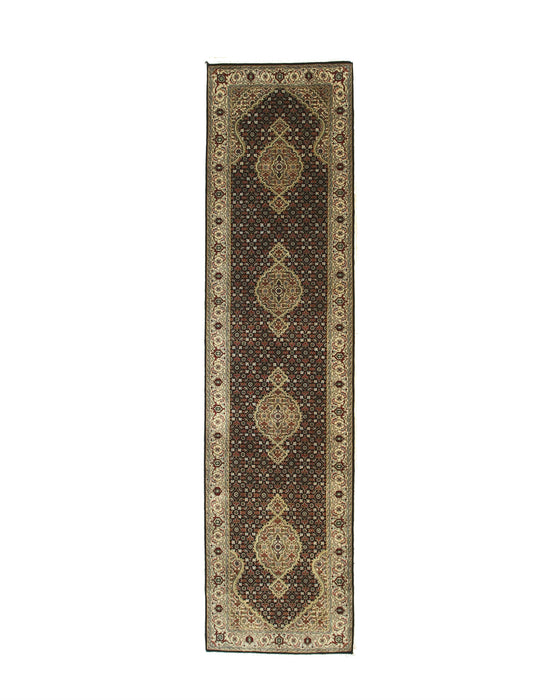 EORC Black Hand Knotted Wool Mahi Rug