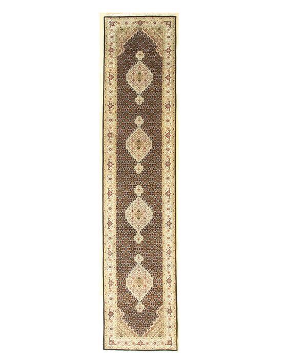 EORC Black Hand Knotted Wool Mahi Tabriz Rug