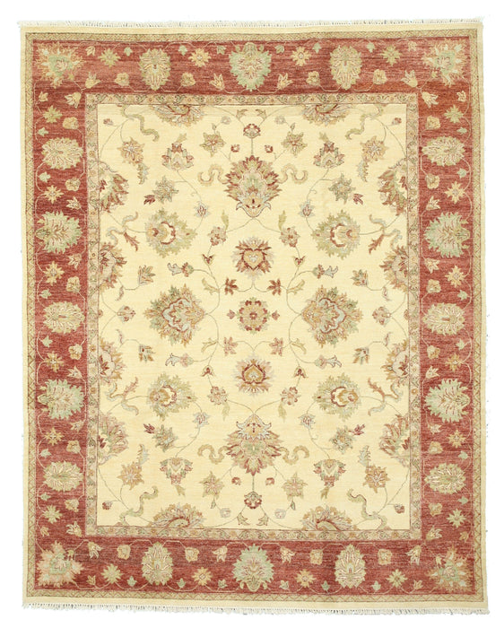 EORC Hand-knotted Wool Ivory Traditional Oriental Agra Rug