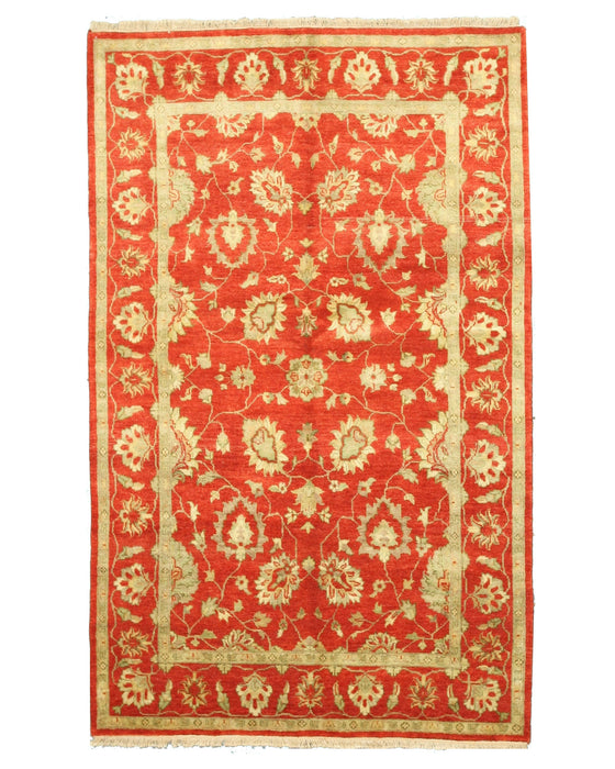 EORC Hand-knotted Wool Red Traditional Oriental Agra Rug