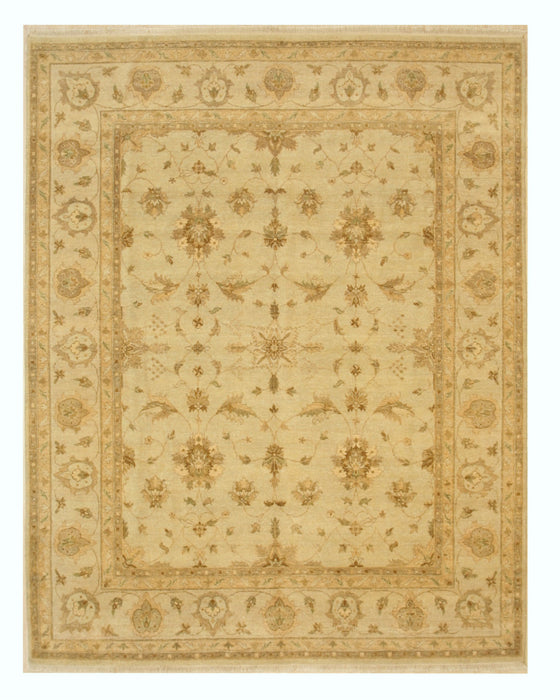 EORC Beige Hand Knotted Wool Peshawar Rug