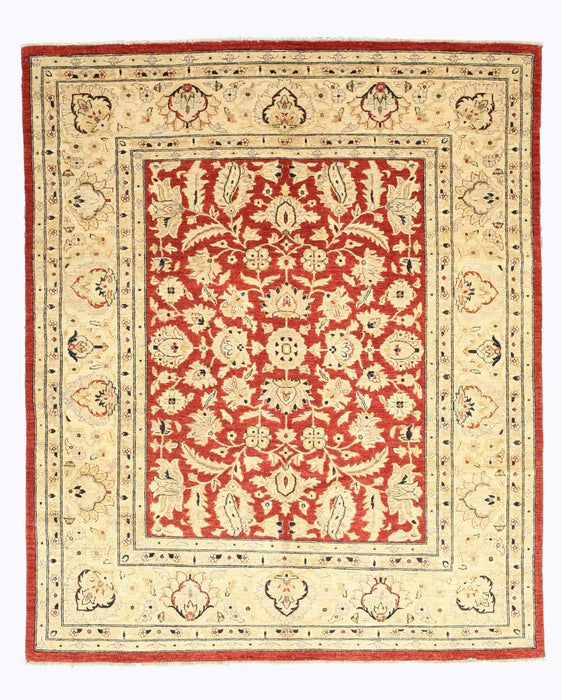 EORC Hand-knotted Wool Red Traditional Oriental Peshawar Rug