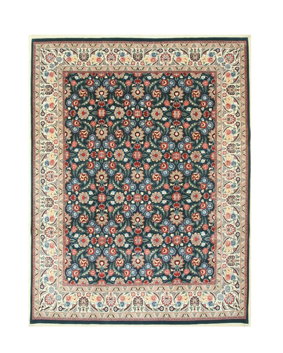 EORC Hand-knotted Wool Green Traditional Oriental Pak-Persian Rug