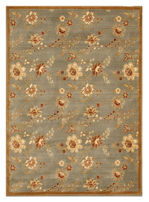 EORC Machine-Made Wool Blue Traditional Floral Florance Area Rug