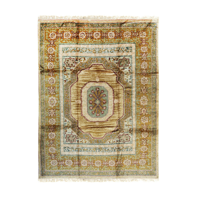 EORC Green Handmade Mohair Angora Oushak Rug