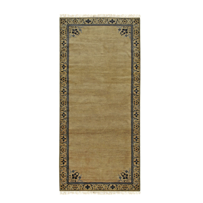 EORC Beige Handmade Wool Ningxia Rug