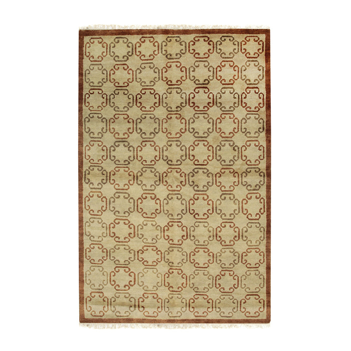 EORC Brown Handmade Wool Ningxia Rug