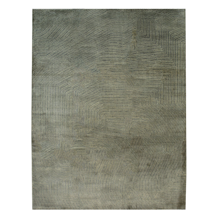 EORC Green Handmade Wool Ningxia Rug