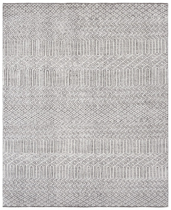 EORC Ivory Hand Knotted Wool High-Low Rug