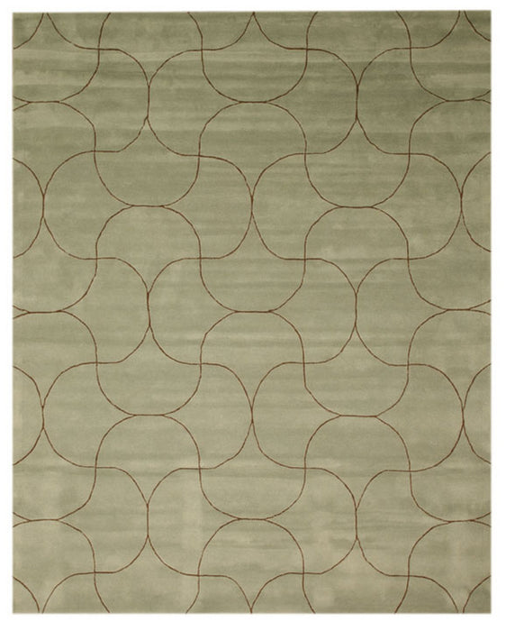 EORC Green Hand-Tufted Wool Sol Rug