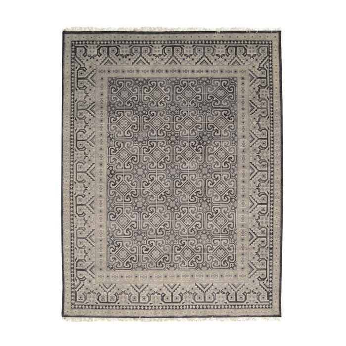 EORC Purple Hand Knotted Wool Khotan Weave Rug