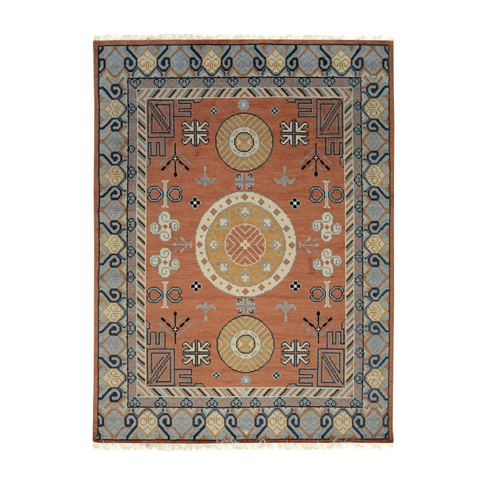 EORC Rust Hand Knotted Wool Khotan Weave Rug