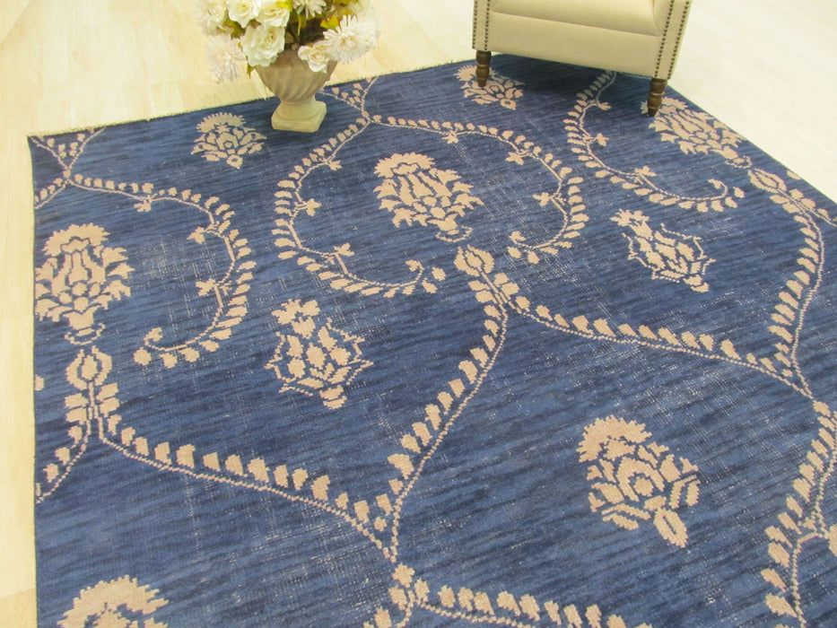 EORC Hand-knotted Wool Blue Traditional Oriental Royal Rug