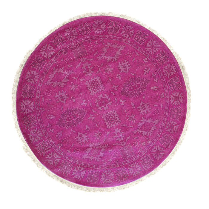 EORC Pink Hand-Tufted Wool Overdyed Rug