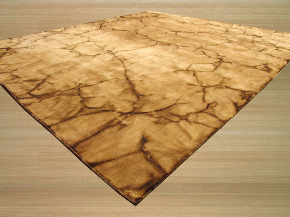 EORC Handmade Wool Brown Contemporary Abstract Dip Dyed Rug