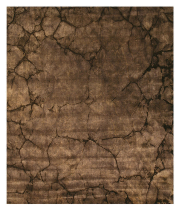 EORC Black Handmade Wool Dip Dyed Rug