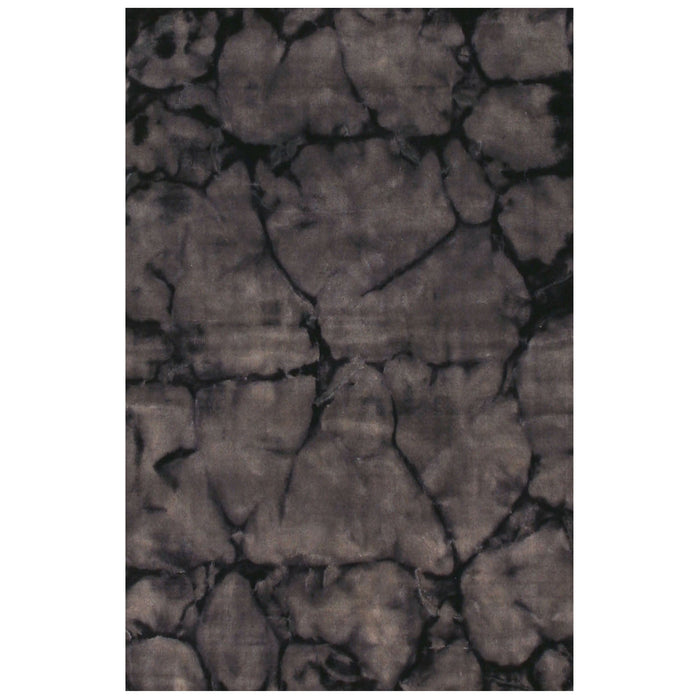 EORC Handmade Wool Gray Contemporary Abstract Dip Dyed Rug