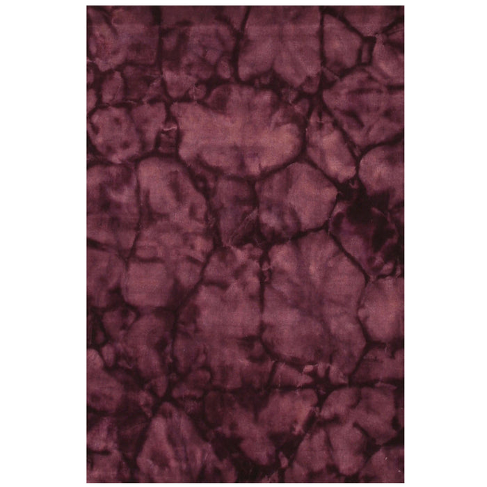 EORC Handmade Wool Purple Contemporary Abstract Dip Dyed Rug