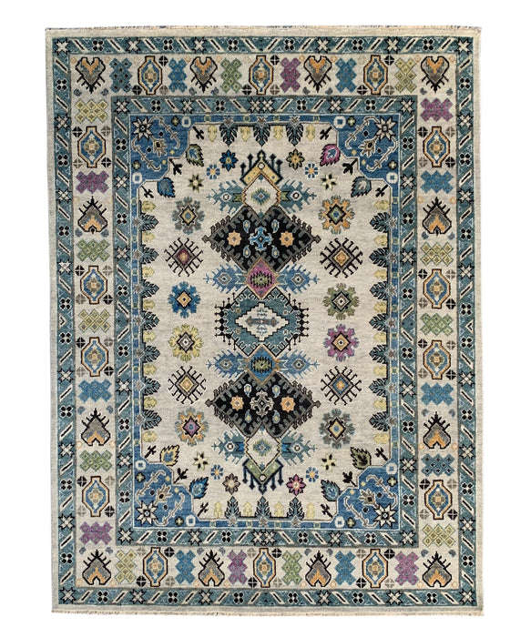 EORC Beige Hand Knotted Wool Malayer Collection Rug