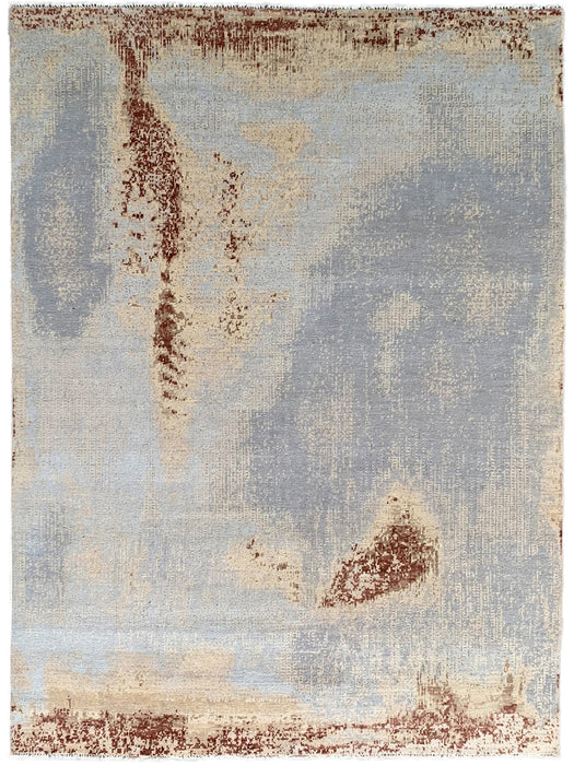 EORC Gray/Gold Hand Knotted Wool Knot Rug