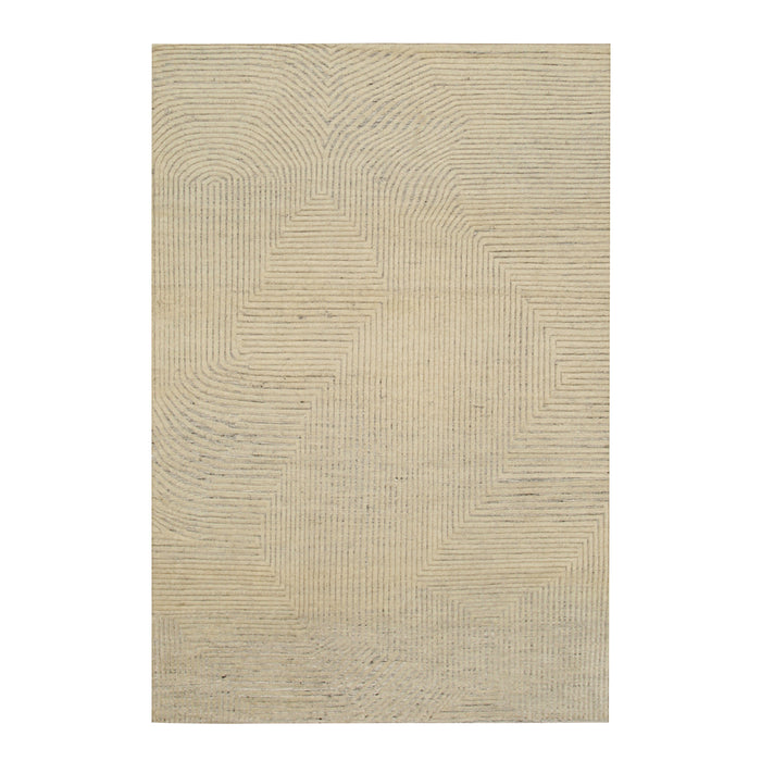 EORC Ivory Hand Knotted Wool Knot Rug