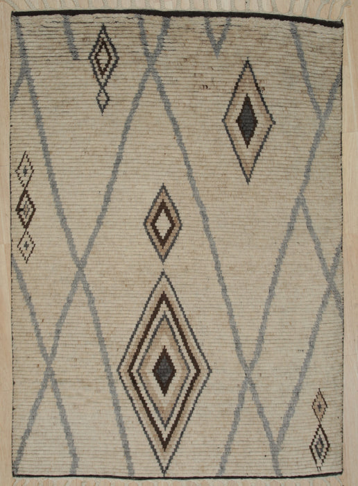 EORC Beige Hand Knotted Wool Knot Rug