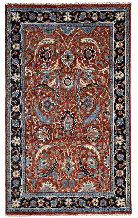 EORC Red/Navy Hand Knotted Wool Bidjar Collection Rug