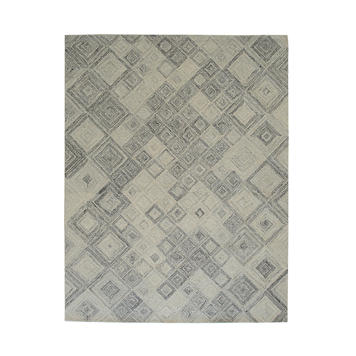 EORC Multi Gray Hand-Tufted Wool Tufted Rug