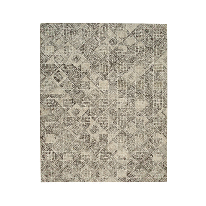 EORC Multi Gray Hand-Tufted Wool Tufted Rug