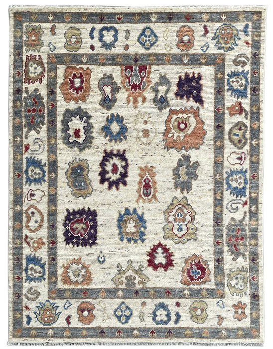 EORC Ivory Hand Knotted Wool Oriental Heriz Serapi Rug