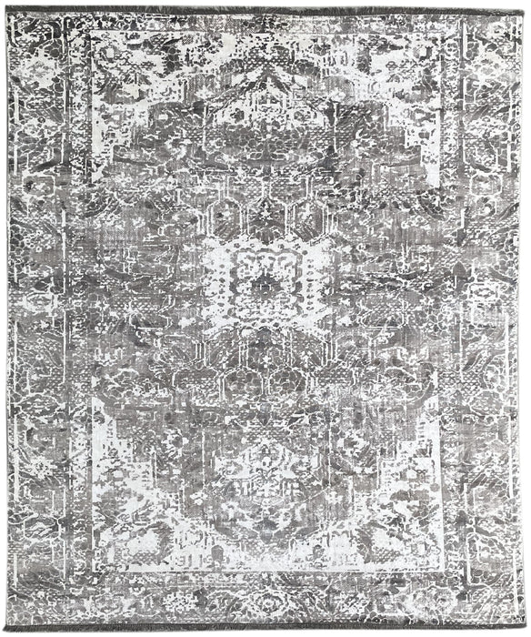 EORC Ivory/Beige Hand Knotted Wool Heriz Rug