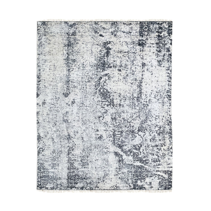 EORC Ivory/Gray Hand Knotted Wool Rug