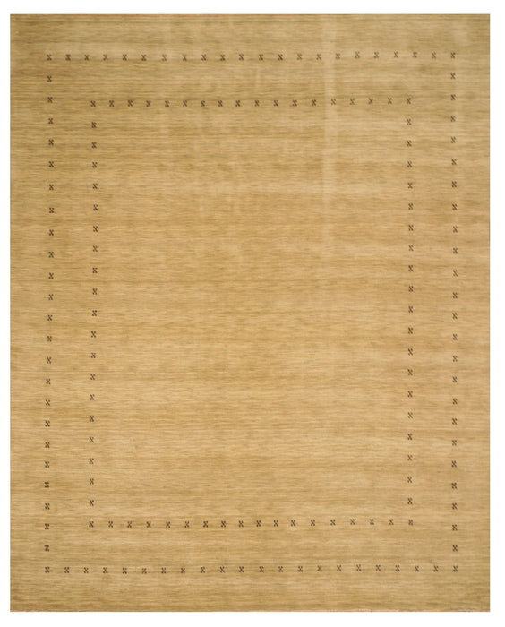 EORC Handmade Wool Beige Traditional Solid Lori Baft Rug