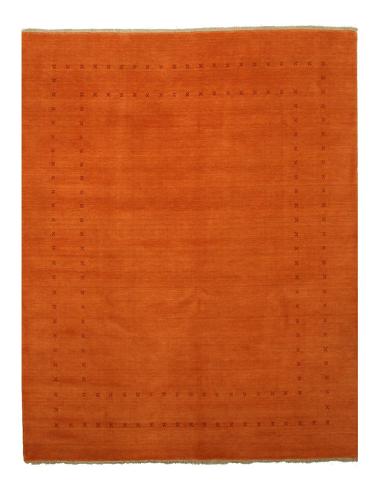 EORC Handmade Wool Orange Traditional Solid Lori Baft Rug