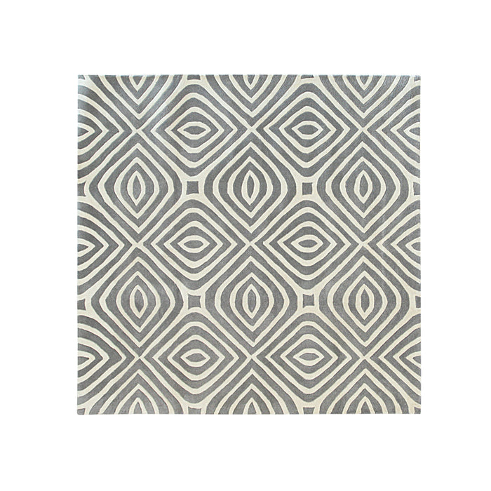 EORC Ivory/ Gray Hand-Tufted Wool Stripes Rug