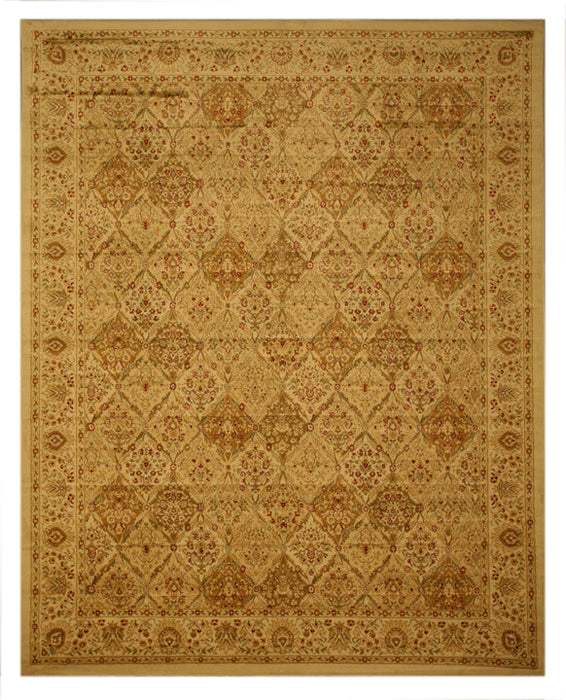 EORC Ivory Traditional Oriental Panel Kashmir Rug