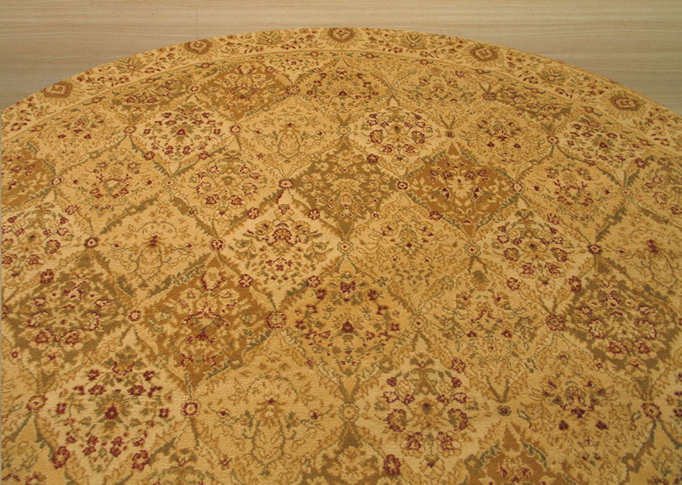 EORC Ivory Traditional Oriental Panel Kashmir Rug