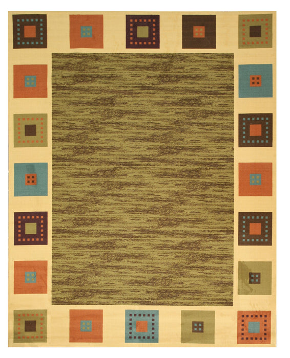 EORC Green Transitional Solid Gabbeh Rug