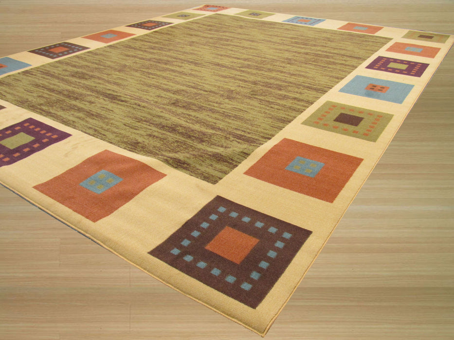 EORC Green Transitional Solid Gabbeh Rug