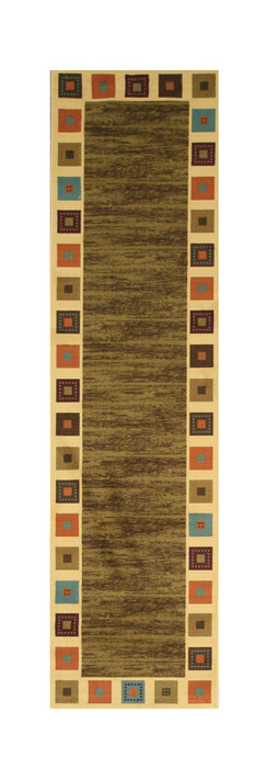 EORC Green Transitional Solid Gabbeh Rug