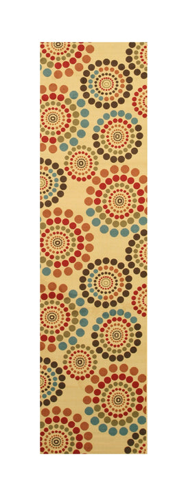 EORC Ivory Transitional Abstract Bubbles Rug