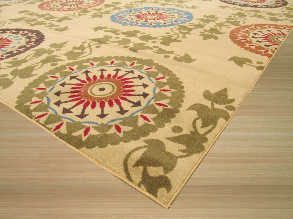 EORC Ivory Transitional Floral Mandana Rug