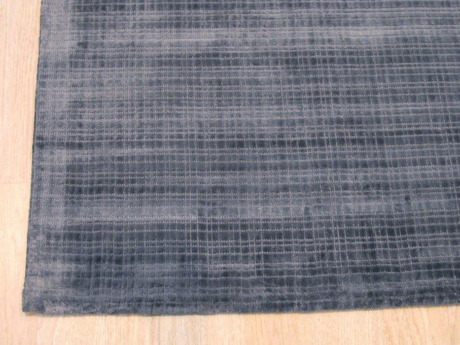 EORC Handwoven Blue Contemporary Solid Milano Rug