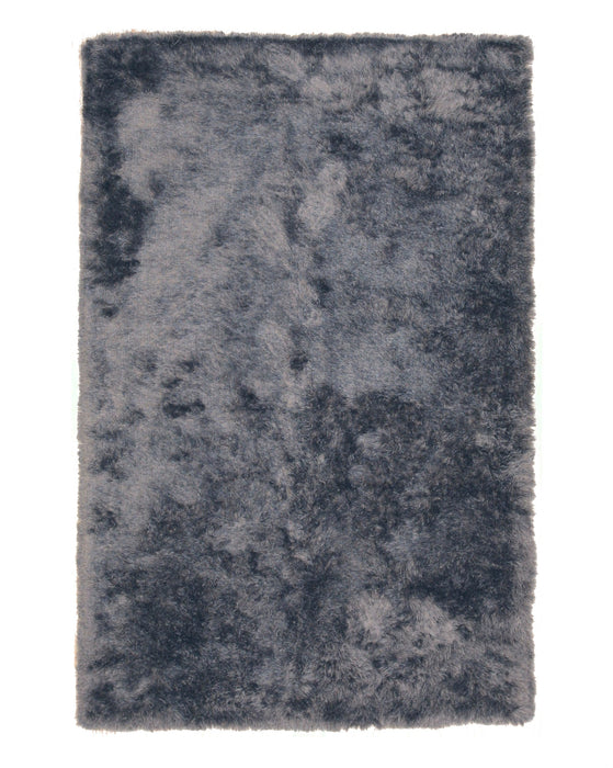 EORC Handmade Gray Solid London Shag Rug