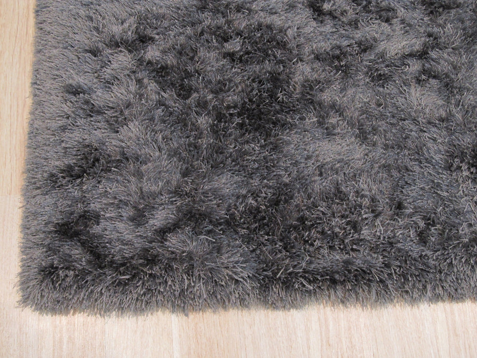 EORC Handmade Gray Solid London Shag Rug