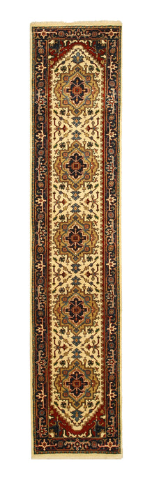 EORC Hand-knotted Wool Ivory Traditional Oriental Serapi Rug