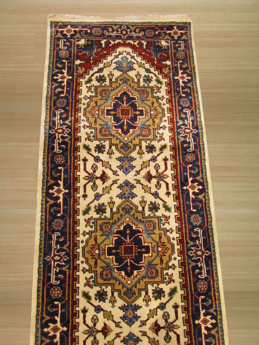 EORC Hand-knotted Wool Ivory Traditional Oriental Serapi Rug